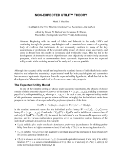 NON-EXPECTED UTILITY THEORY