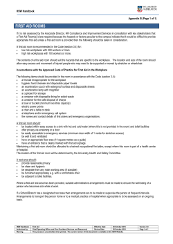 first aid rooms - The University of Adelaide