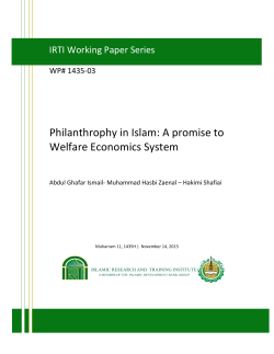 Philanthrophy in Islam: A promise to Welfare Economics System