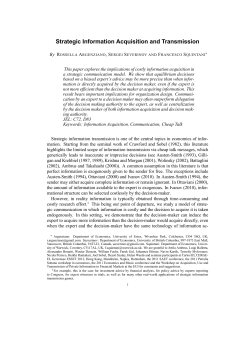 Strategic Information Acquisition and Transmission