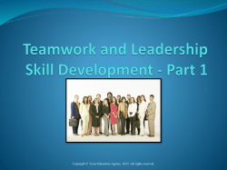 Teamwork and Leadership Skill Development
