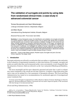 The validation of surrogate end points by using data from