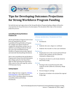 Tips for Developing Outcomes Projections
