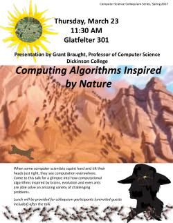 Computing Algorithms Inspired by Nature