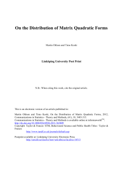On the Distribution of Matrix Quadratic Forms