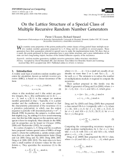 On the Lattice Structure of a Special Class of Multiple Recursive