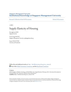 Supply Elasticity of Housing - Institutional Knowledge at Singapore