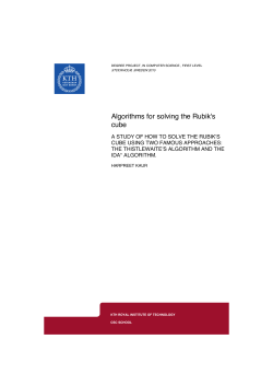 Algorithms for solving the Rubik`s cube