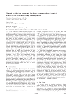 Multiple equilibrium states and the abrupt transitions in a dynamical