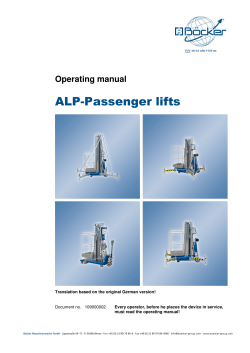 ALP-Passenger lifts - Böcker Maschinenwerke GmbH
