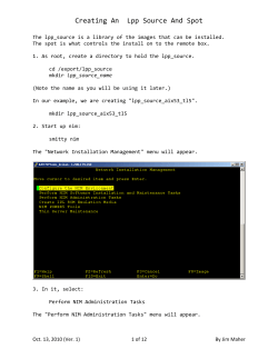 Creating An Lpp Source And Spot