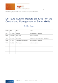 Survey Report on KPIs for the Control and