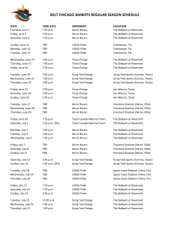2017 CHICAGO BANDITS REGULAR SEASON SCHEDULE