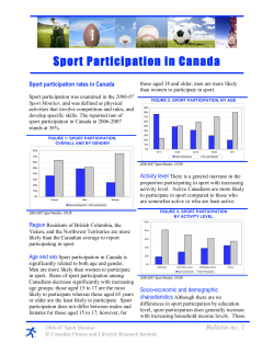Sport Participation in Canada - Canadian Fitness and Lifestyle