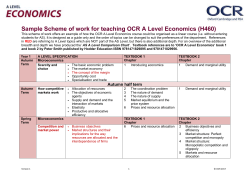 Sample Scheme of work (linear) - A Level Economics