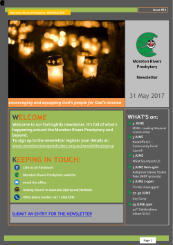 Newsletter 11 &ndash; 31 May 2017