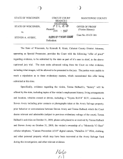 Offer of Proof - Steven Avery Trial Transcripts and Documents