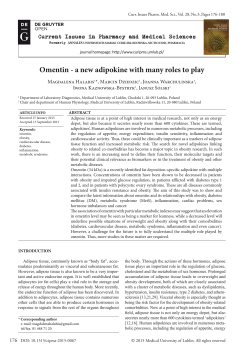 Omentin - a new adipokine with many roles to play