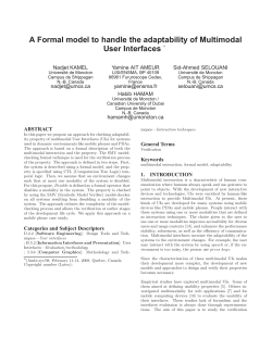 A Formal model to handle the adaptability of Multimodal User