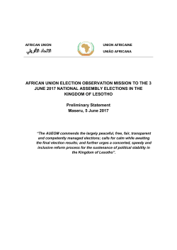 AFRICAN UNION ELECTION OBSERVATION MISSION TO THE 3