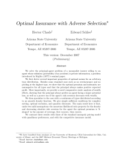 Optimal Insurance with Adverse Selection