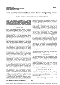 From Passivity under Sampling to a New Discrete