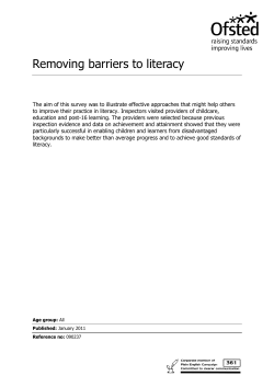 Ofsted publication - National Literacy Trust