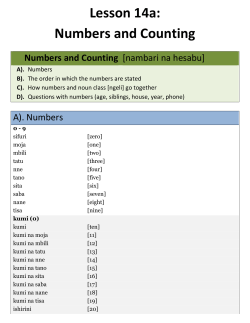 Lesson 14a: Numbers and Counting