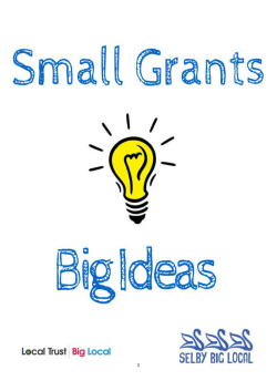 Small grants - Selby Big Local