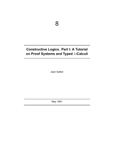 Constructive Logics. Part 1. A Tutorial on Proof Systems and Typed