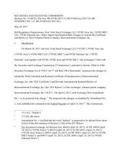 Order Approving Proposed Rule Changes to Amend the Certificate