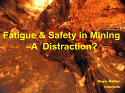 fatigue - Queensland Mining Industry Health and Safety Conference