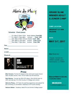 Grand Slam Winner Camp with Ellis Ferreira &ndash; 2017 May
