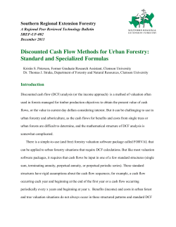 Discounted Cash Flow Methods for Urban Forestry