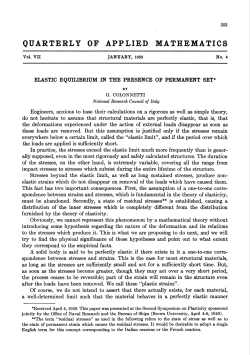 Elastic equilibrium in the presence of permanent set
