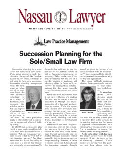 Succession Planning for the Solo/Small Law Firm