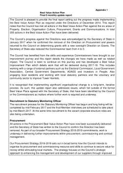 Final Best Value Update - Appendix 1