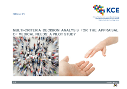 Multi-criteria decision analysis for the appraisal of medical