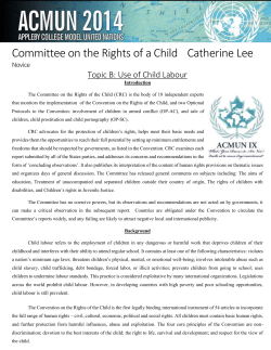 Topic B: Use of Child Labour