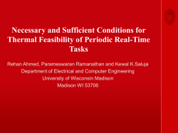 Necessary and Sufficient Conditions for Thermal Feasibility of