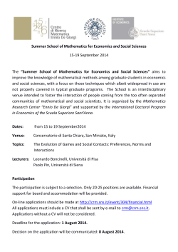 Summer School of Mathematics for Economics