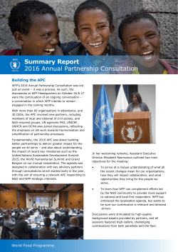 Summary Report 2016 Annual Partnership Consultation
