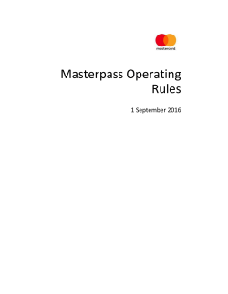 Masterpass Operating Rules