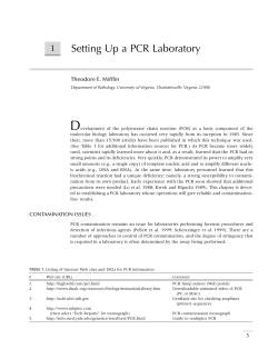 Setting Up a PCR Laboratory