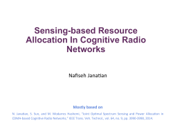 Sensing-based Resource Allocation In Cognitive Radio Networks