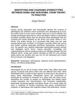 identifying and changing stereotypes between roma and non-roma