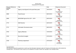 January 2015 Employment FOI Requests Request Reference