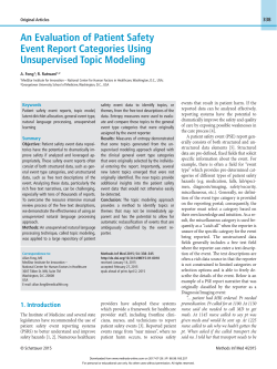 An Evaluation of Patient Safety Event Report Categories Using