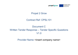 Document C – Tender Specific Questions