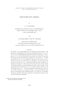 MULTI-SECANT LEMMA
